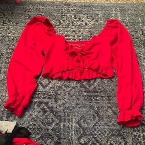 Sexy red shein crop top